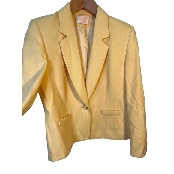 Vintage Warranted to be Pendleton Pastel Yellow Wool Blazer - 100% Virgin Wool J - Picture 5 of 7